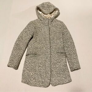 Reitmans Grey Tweed Wool Blend Hooded Coat Size XS